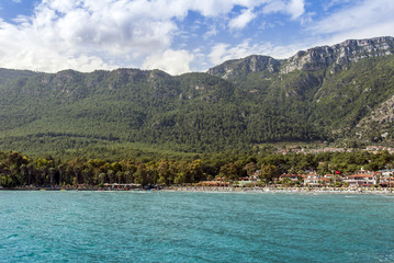 Fototapeta na wymiar Mugla, Turkey, 24 May 2012: Gokova Bay, Akyaka Beach