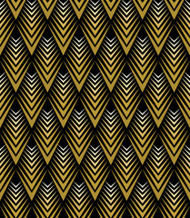 Seamless background with golden Art Deco style pattern