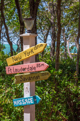 Tree With Signs in Bahia Honda State Park