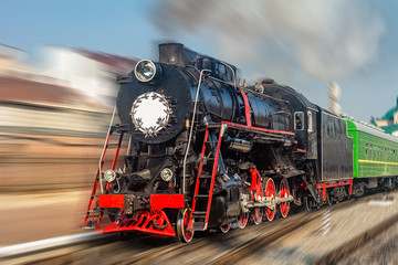 Old steam locomotive.