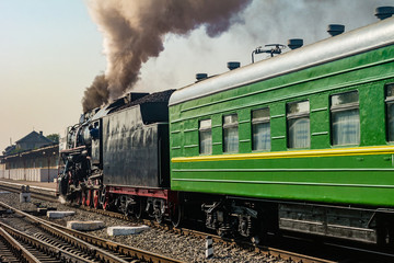 Fototapeta na wymiar Old steam locomotive.