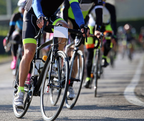 Fototapeta na wymiar cyclists participate in a road race