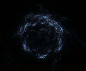 Circular Chaos - Circular fractal flame featuring many small bubbly features that are interwoven in strands