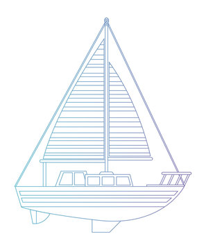 sailboat travel isolated icon vector illustration design