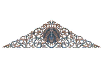 Obraz premium Pattern of wood carved isolated on white background