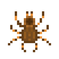 Fototapeta premium Pixel art tarantula isolated on white background. Exotic pet spider. Spooky halloween character. Retro vintage 80s; 90s slot machine/video game graphics. Large dangerous insect.Fauna of South America