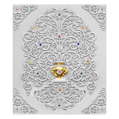 The stucco design of native. floral motifs decorative artistic pattern