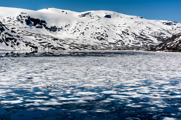 Mountain iced lake