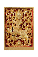 Pattern of wood carved isolated on white background