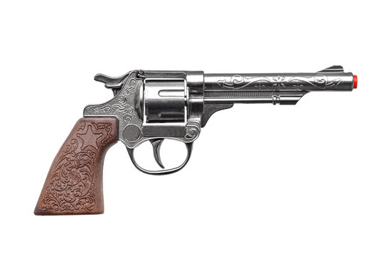 plastic toy gun pistol isolated  on white