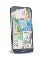 money in a smartphone