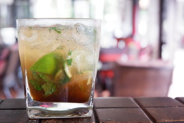 Mojito cocktail on counter bar