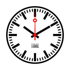 Clock Face Time. Vector illustration of a laconic dial.