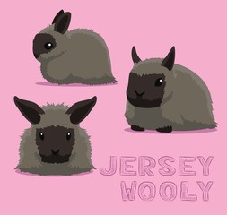 Fototapeta premium Rabbit Jersey Wooly Cartoon Vector Illustration