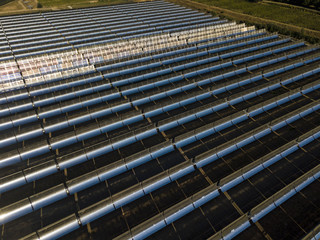 Aerial view of solar power station.