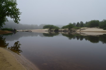 утро на реке,