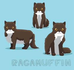 Cat Ragamuffin Cartoon Vector Illustration