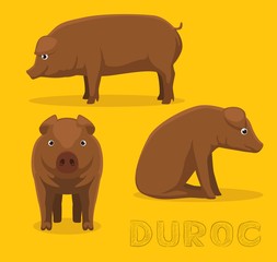 Pig Duroc Cartoon Vector Illustration