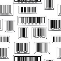 Seamless black and white pattern with barcodes