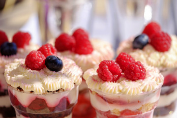 Desserts with forest fruits in cup 3