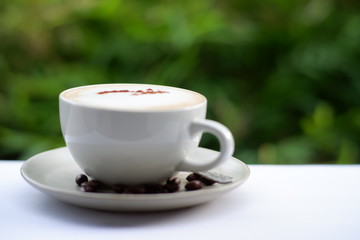 beautiful cappucino coffee cup