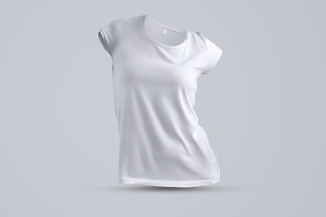 Stylish mockup  with  shape of the blank female  t-shirt without body.