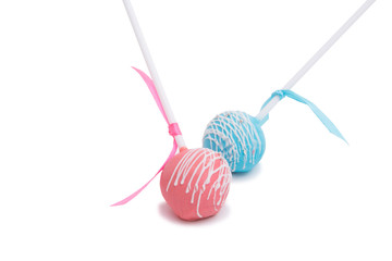 cake-pop candy isolated on the white