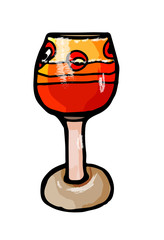 Goblet on the leg gothic hand drawn vector