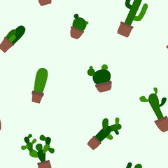 Seamless pattern with cactus for your design