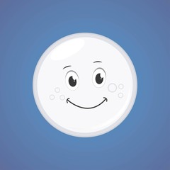 White Simple Smiling Moon Cartoon Character