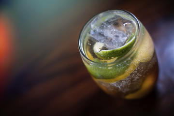 Cocktail Drink Beverage Glass Ice lemon mint lime cold liquid bar bartender rum fresh beverage...