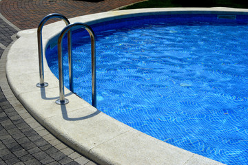 Swimming pool water. Blue water 