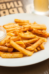 French fries on a white plate