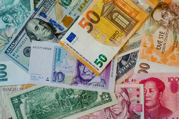 Different paper bills.