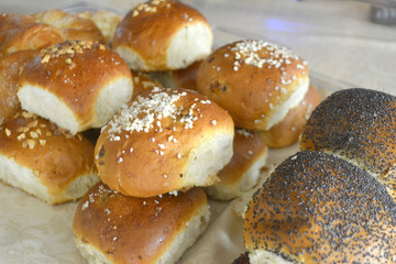 assortment of fresh pastry on table in buffet