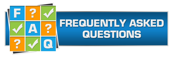 FAQ - Frequently Asked Questions Colorful Grid Blue Horizontal 