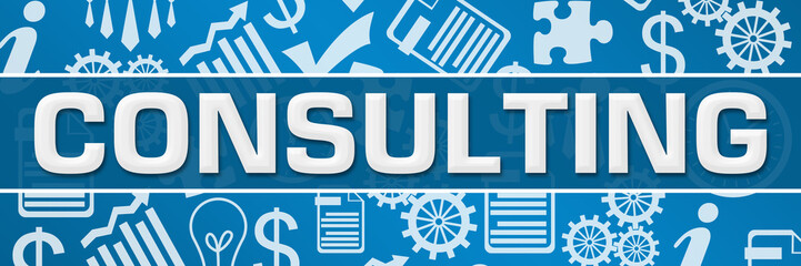 Consulting Business Symbols Texture Blue Horizontal 