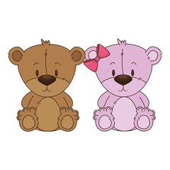 Obraz na płótnie Canvas cute and adorable bears couple characters