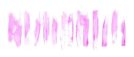 collection of brushes, pink grungy smears and strokes violet