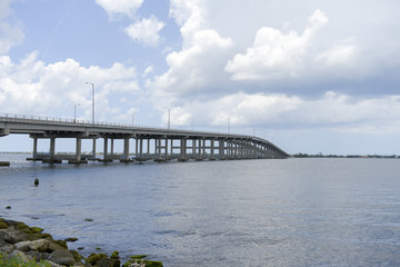 Long bridge in Palm Bay, Florida