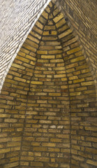 wall of the old fortress: the corner of the brick building