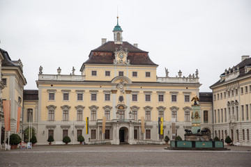 Obraz premium Schloss Ludwigsburg is one of Germany's largest Baroque palaces and features an enormous garden in that style.