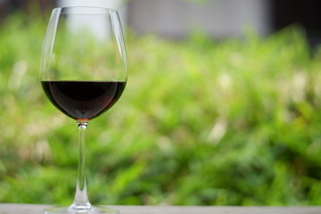 red wine in glass