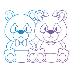cute and adorable bears panda couple characters