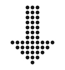 Schwarzer Pfeil aus Punkten nach unten