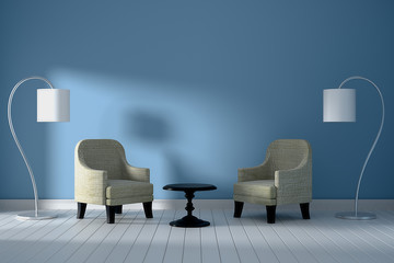 Empty room interior 3d rendering