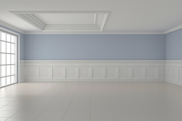 Empty room interior 3d rendering