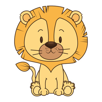 cute and adorable lion character