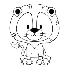 cute and adorable lion character