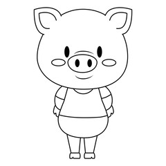 cute and adorable piggy character